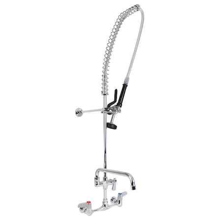 Bk Resources 8" O.C. Workforce PreRinse 8" C/C Splash Mount with 14" Add-A-Faucet BKF-VSMPR-WB-AF14-G